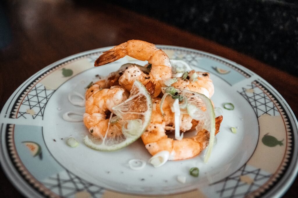 a plate of shrimp